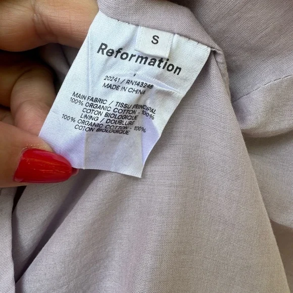 REFORMATION Noreen Smocked Ruffle Dress Midi - Picture 9 of 12